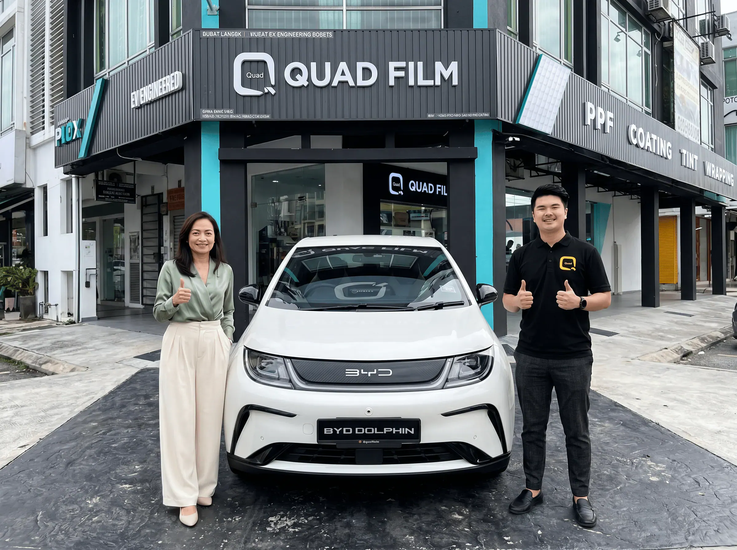 Serahan BYD Dolphin selepas pemasangan tinted QUAD Film