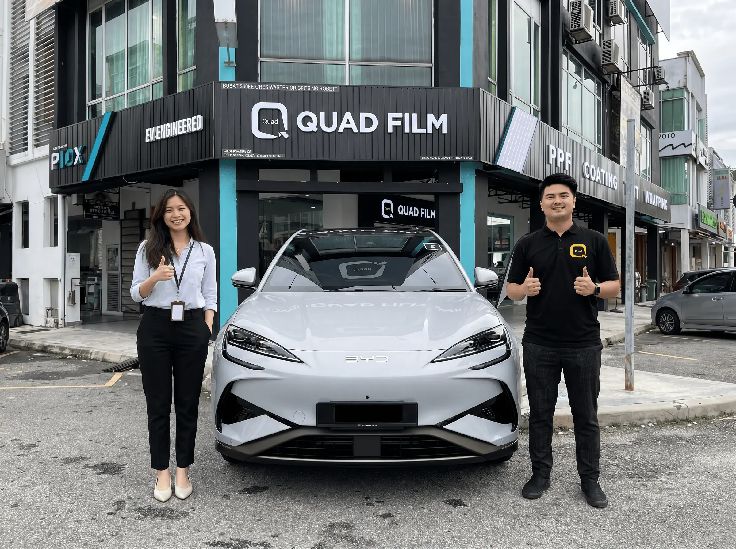 Serahan BYD Sealion 7 selepas pemasangan tinted QUAD Film