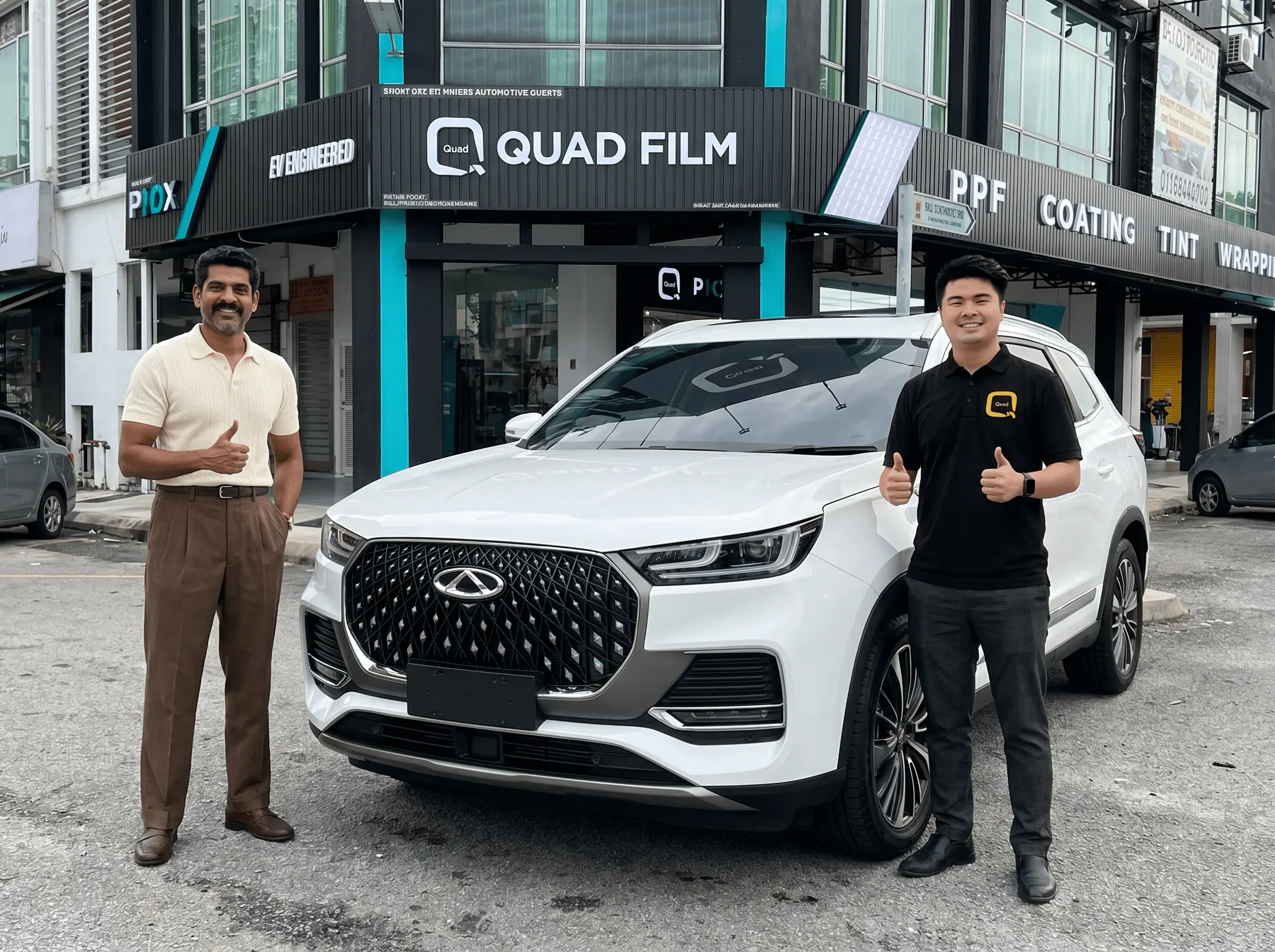 Serahan Chery Tiggo 8 Pro selepas pemasangan tinted QUAD Film