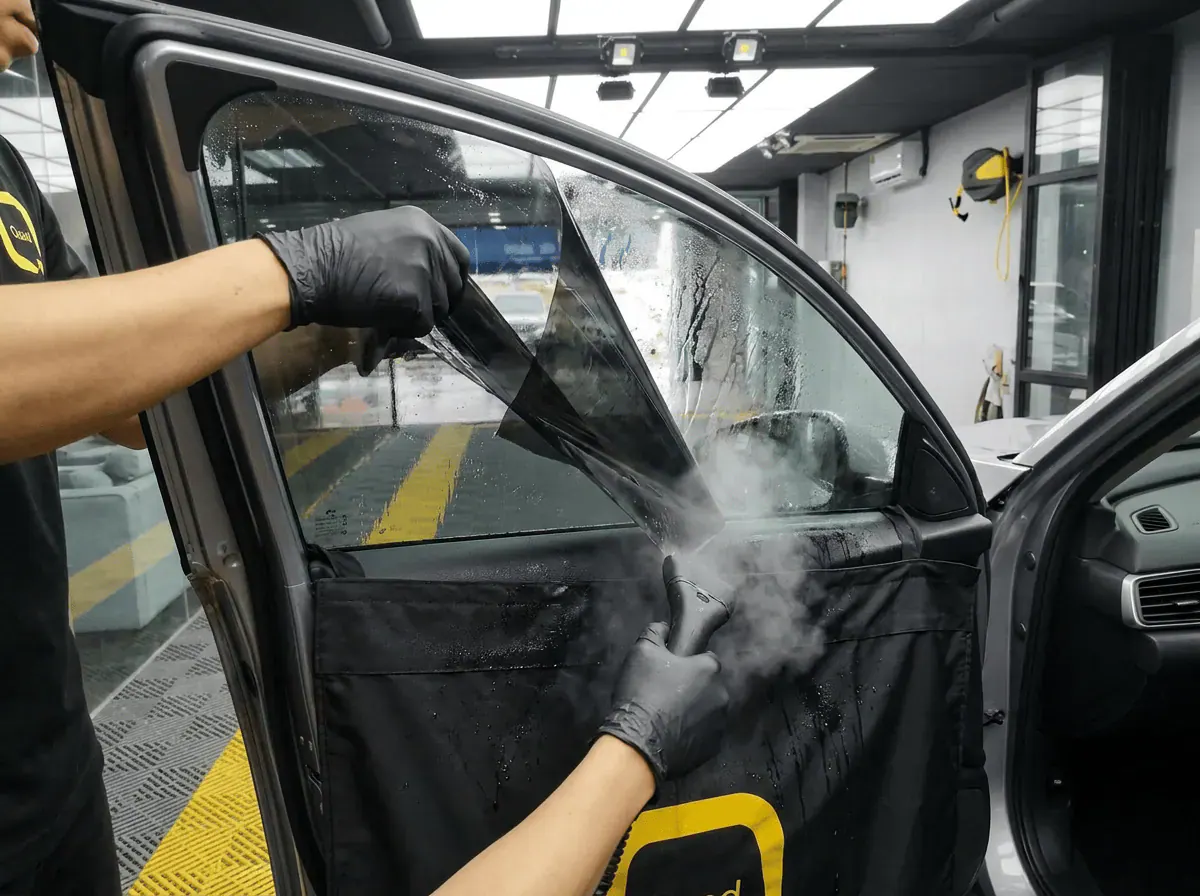 Menanggalkan tinted lama semasa pemasangan tinted pada Honda Accord