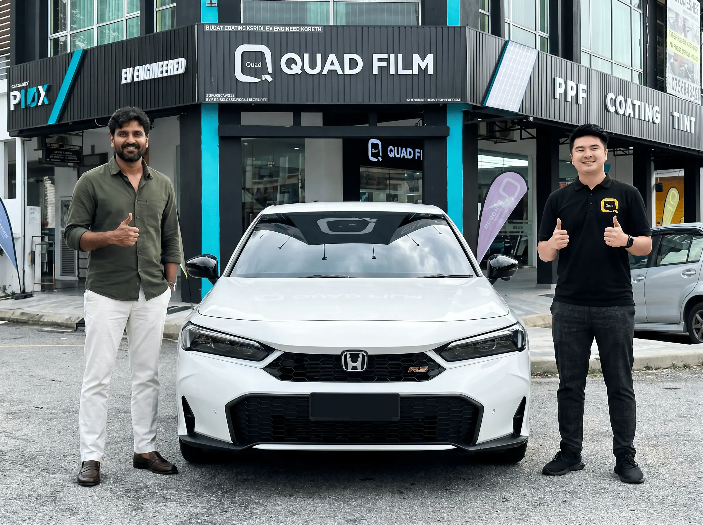 Serahan Honda Civic selepas pemasangan tinted QUAD Film