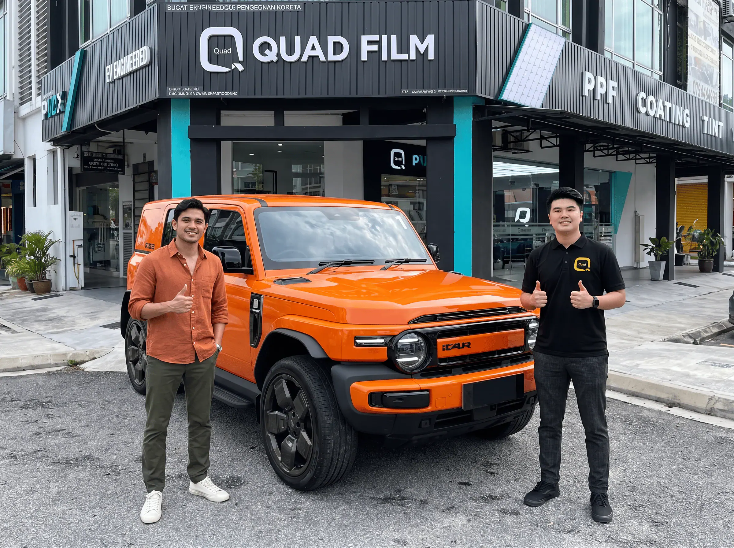 Serahan iCAUR V23 selepas pemasangan tinted QUAD Film