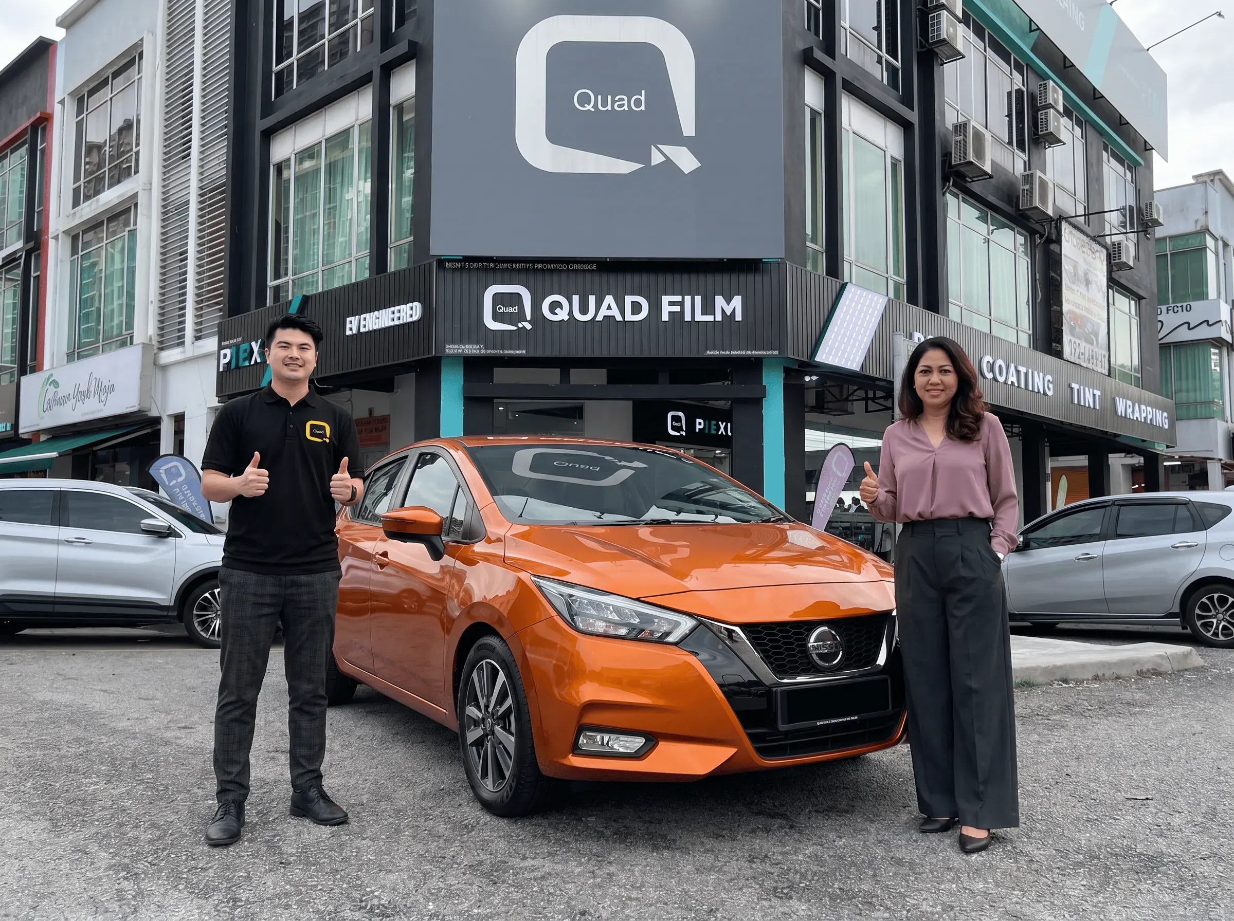 Serahan Nissan Almera selepas pemasangan tinted QUAD Film