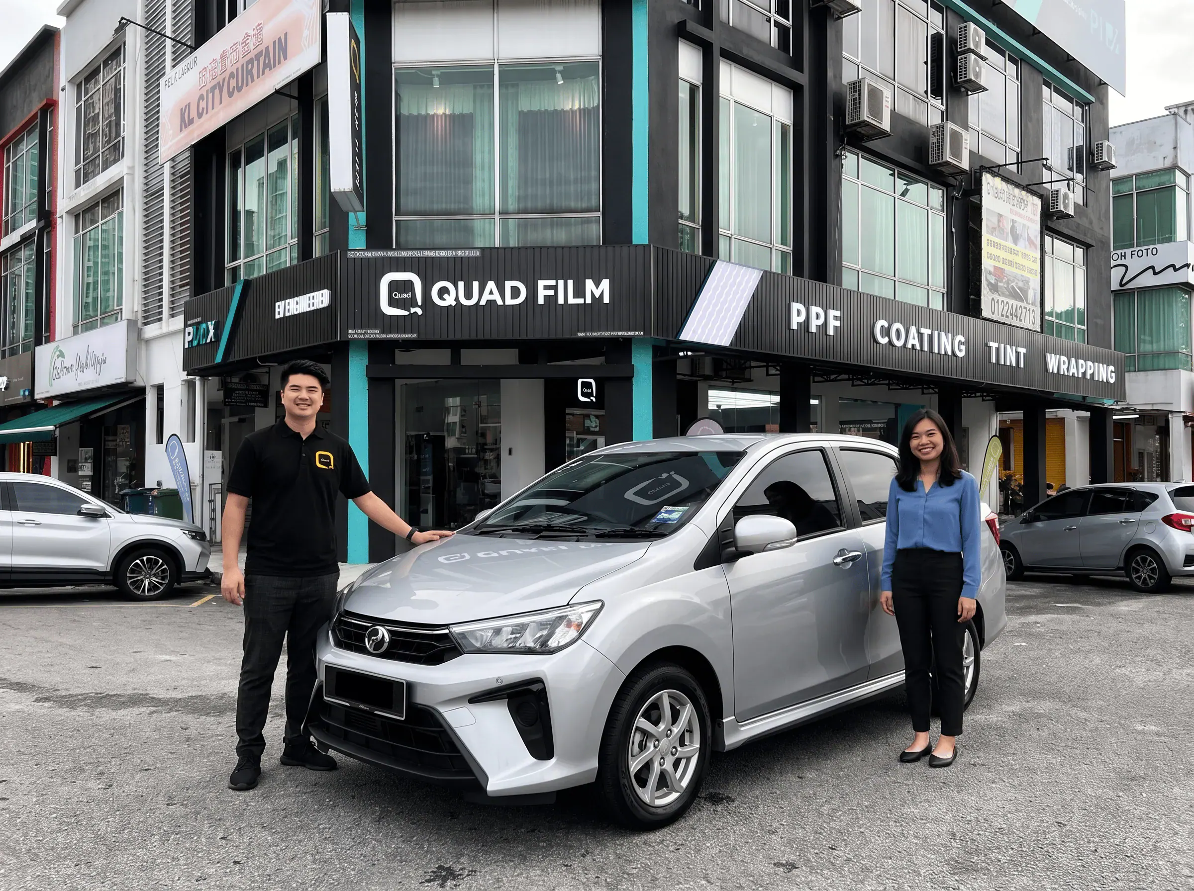 Serahan Perodua Bezza selepas pemasangan tinted QUAD Film