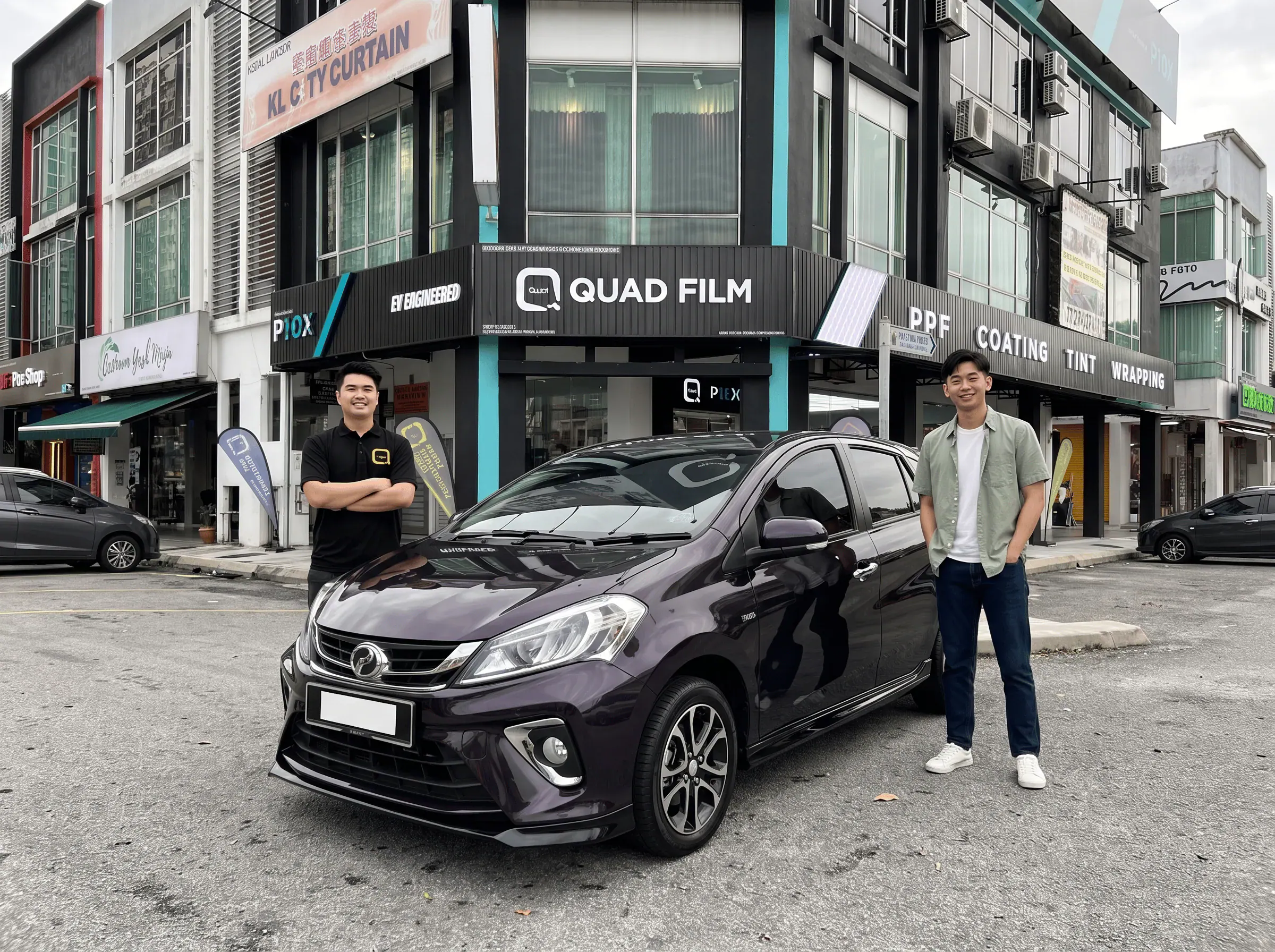 Serahan Perodua Myvi selepas pemasangan tinted QUAD Film