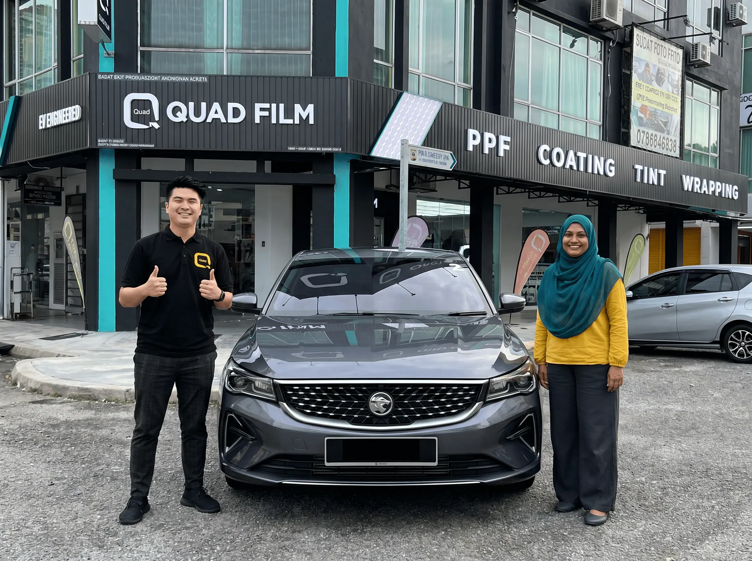 Serahan Proton S70 selepas pemasangan tinted QUAD Film