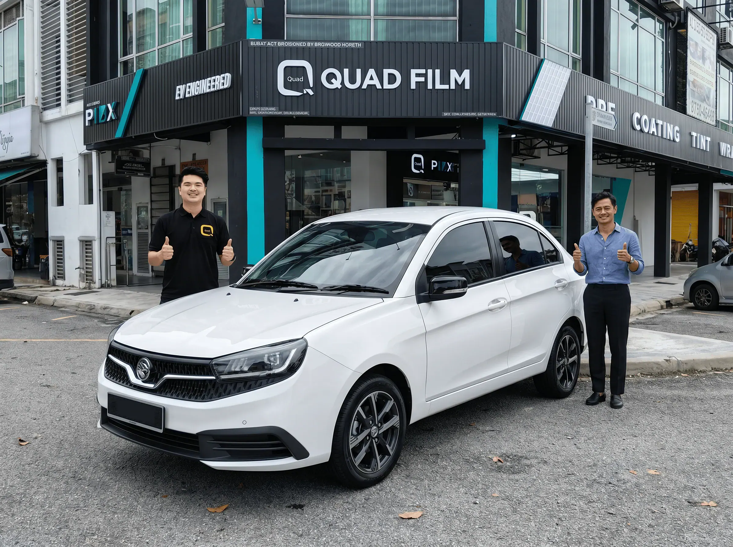 Serahan Proton Saga selepas pemasangan tinted QUAD Film