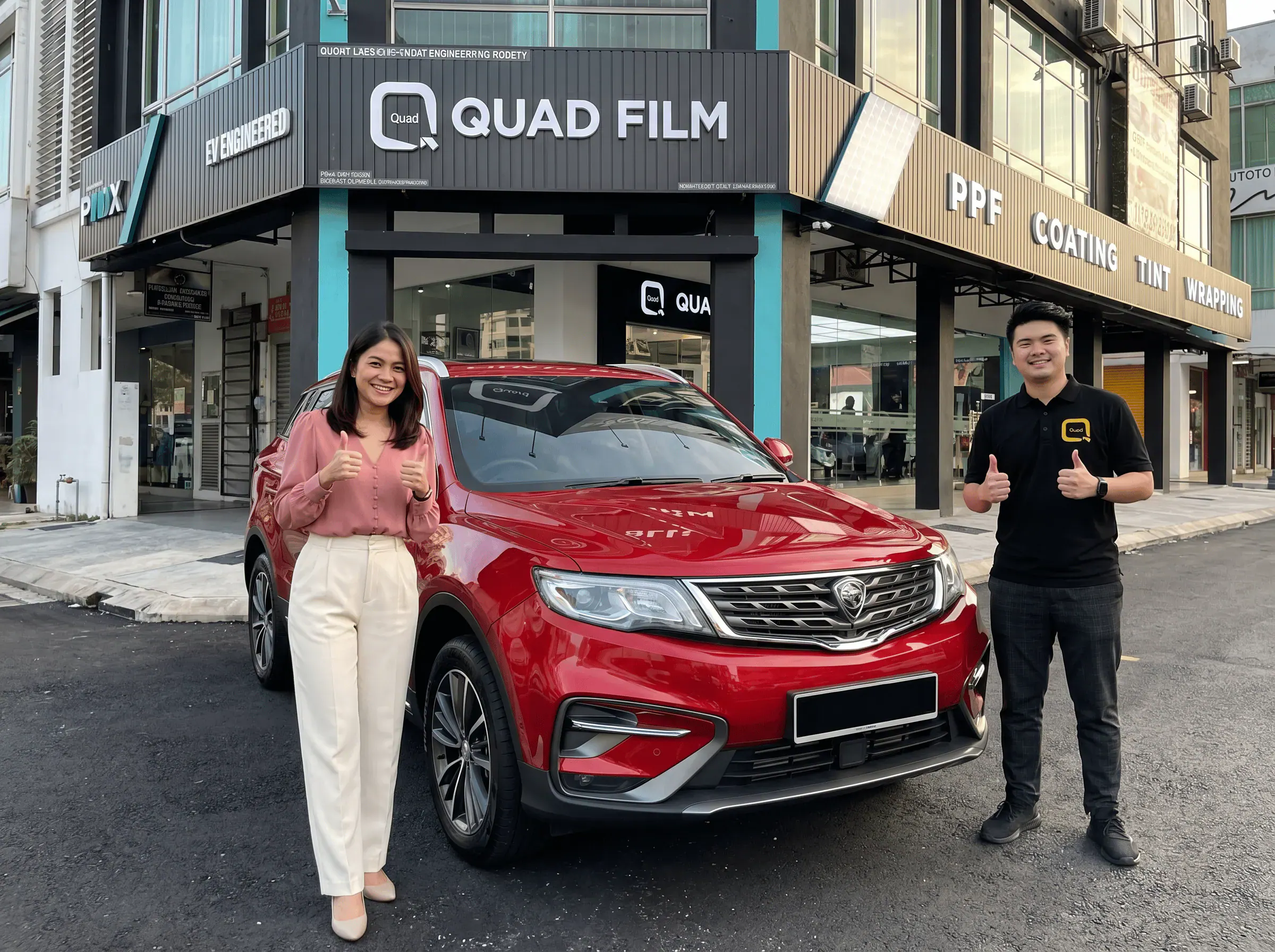 Serahan Proton X70 selepas pemasangan tinted QUAD Film