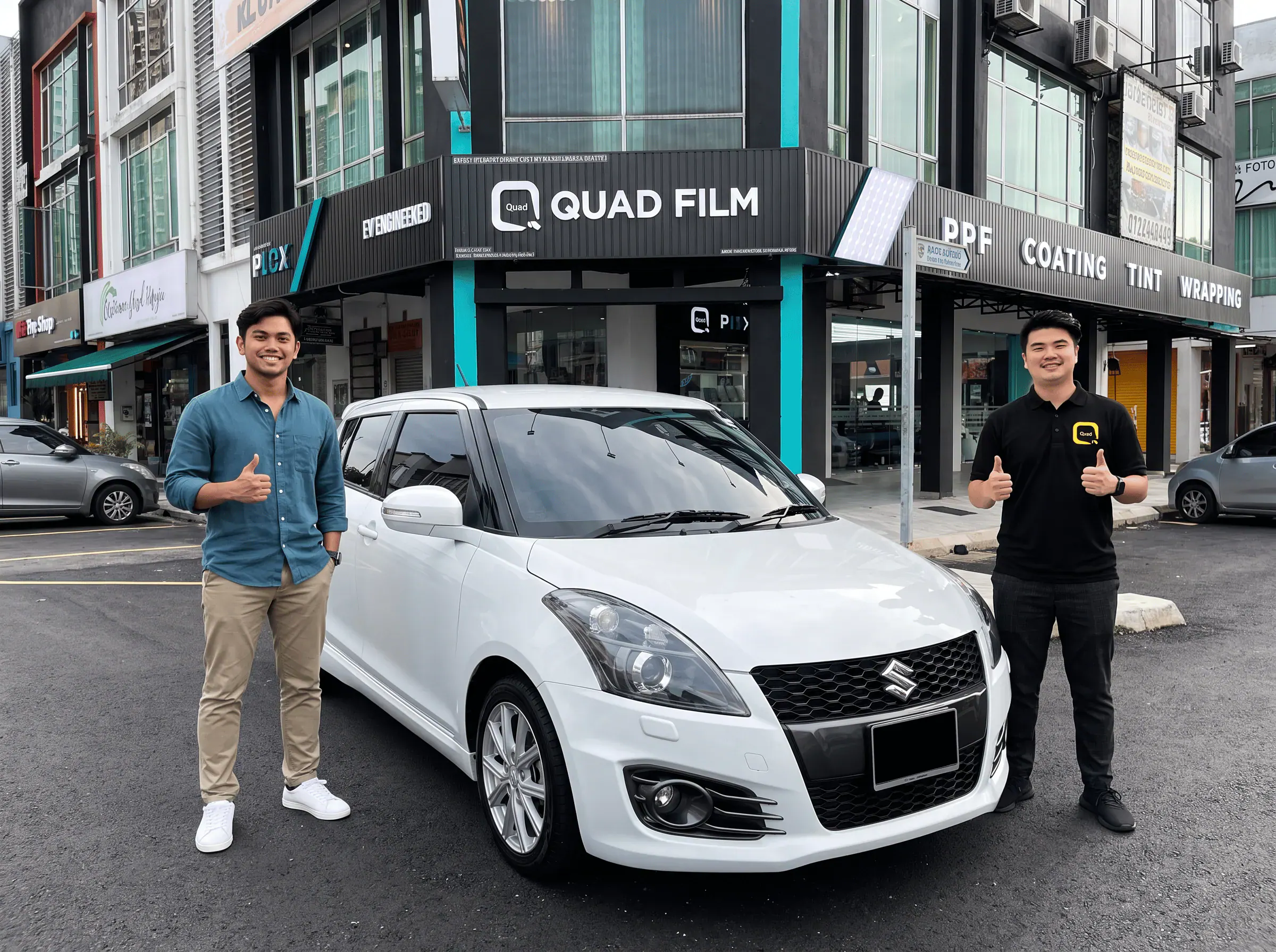 Serahan Suzuki Swift selepas pemasangan tinted QUAD Film