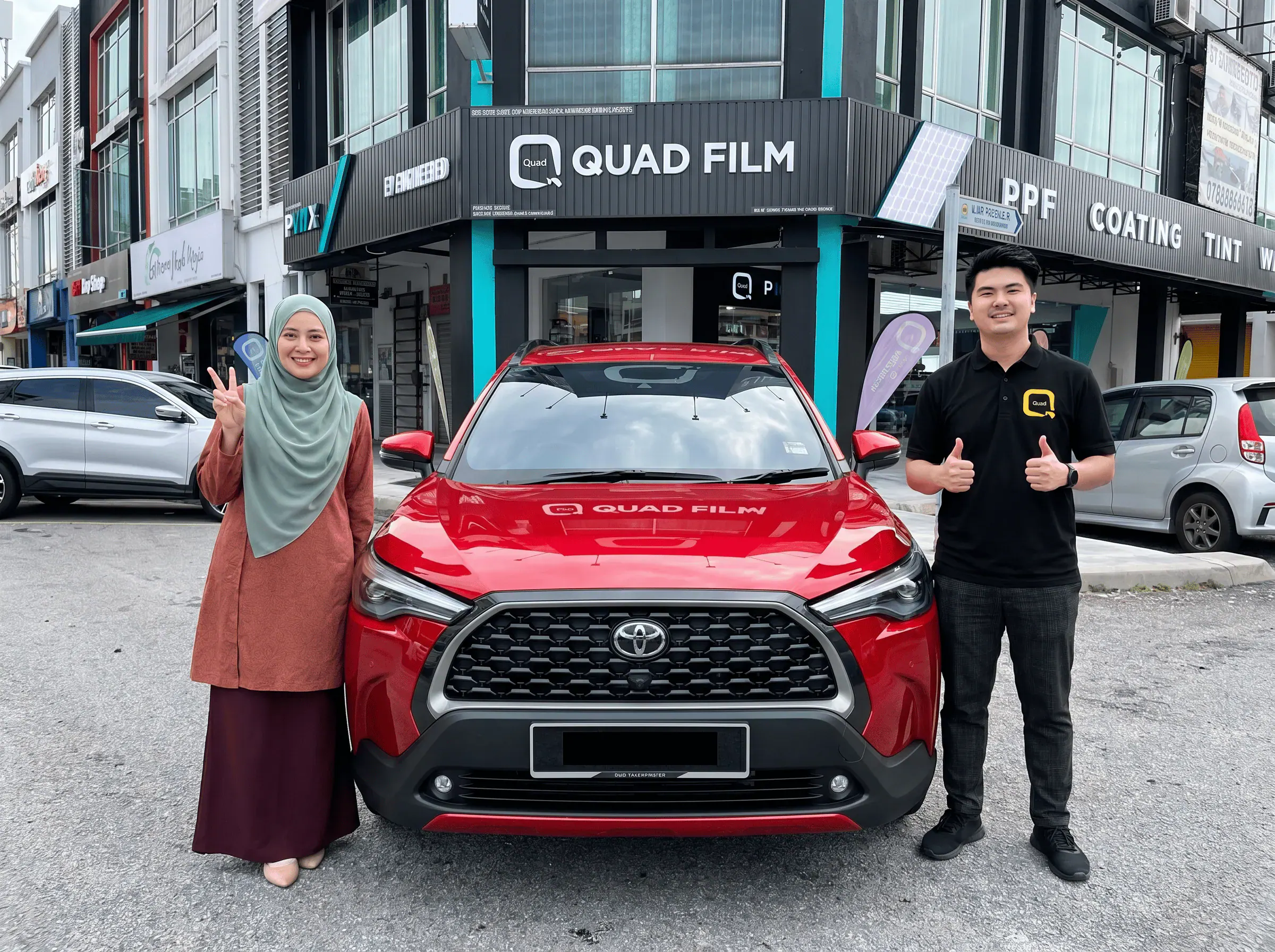 Serahan Toyota Corolla Cross selepas pemasangan tinted QUAD Film