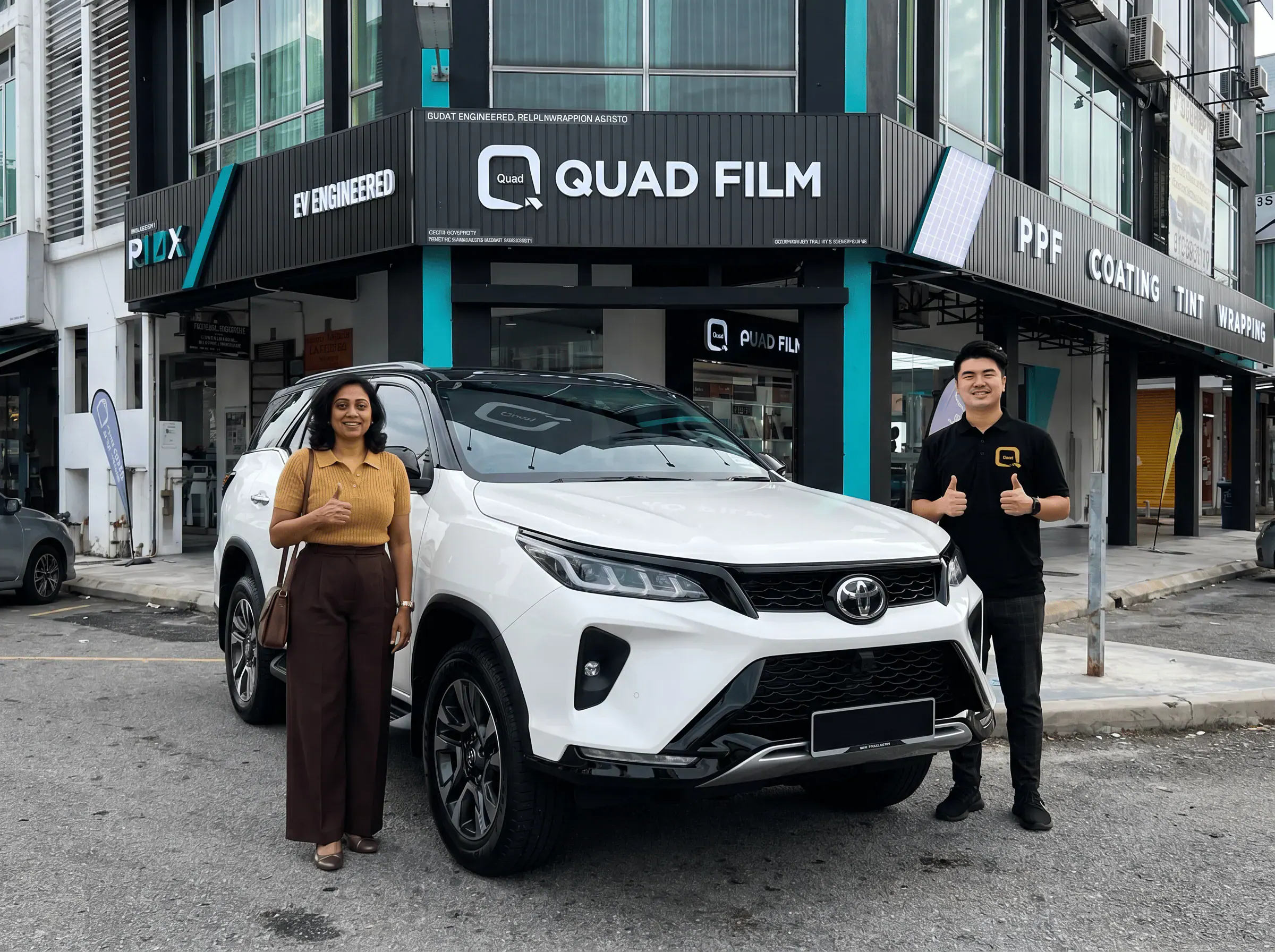 Serahan Toyota Fortuner selepas pemasangan tinted QUAD Film