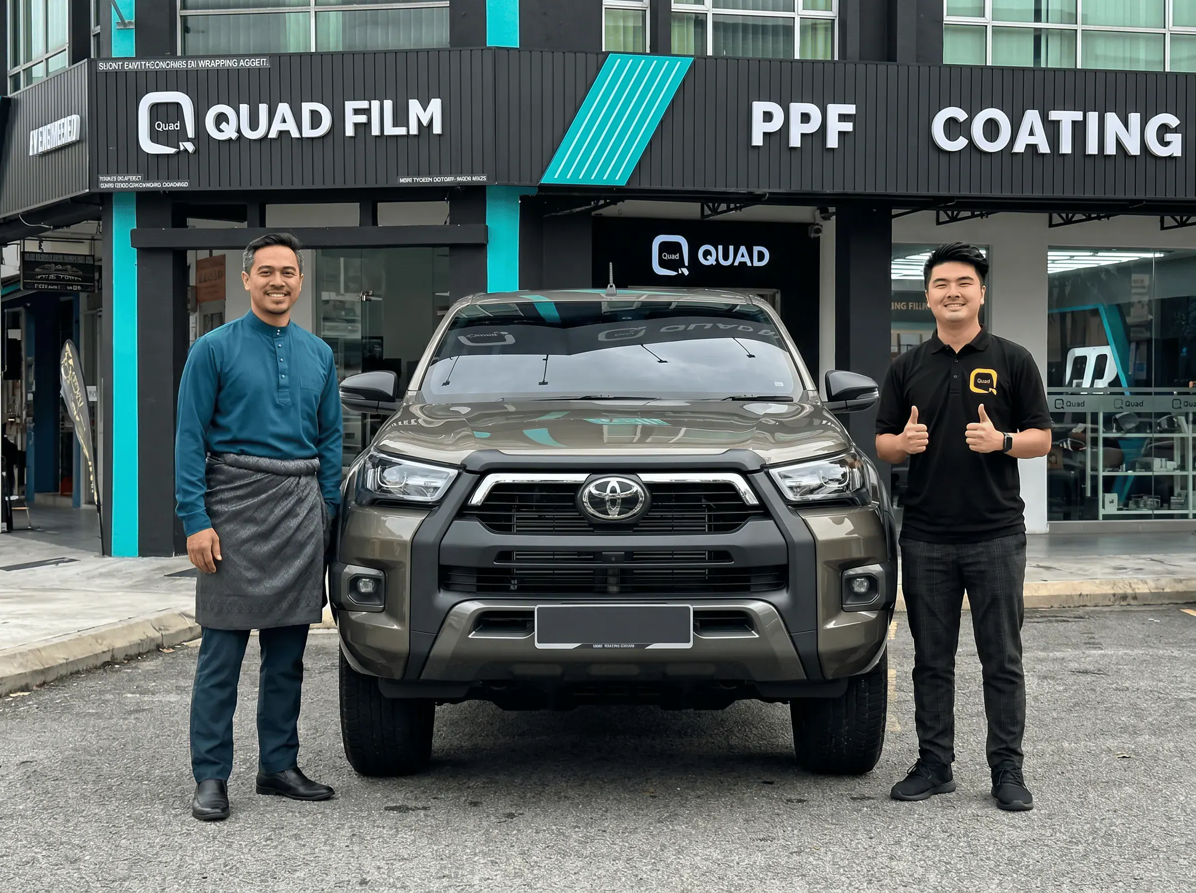 Serahan Toyota Hilux selepas pemasangan tinted QUAD Film