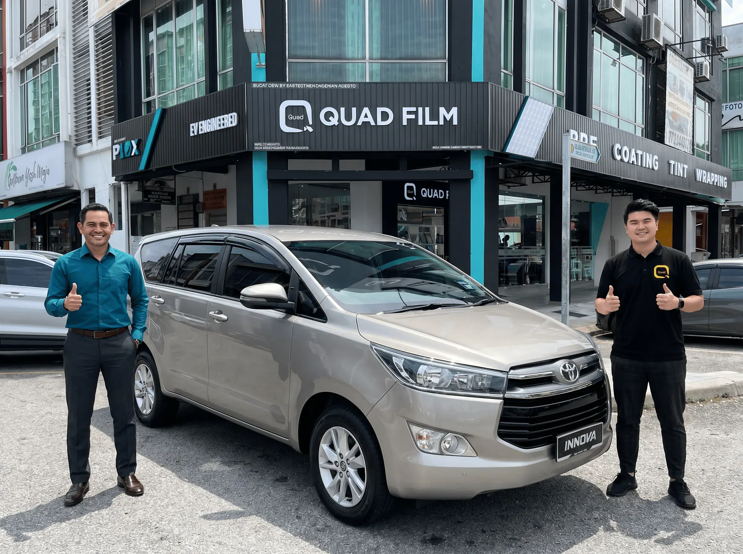 Serahan Toyota Innova selepas pemasangan tinted QUAD Film