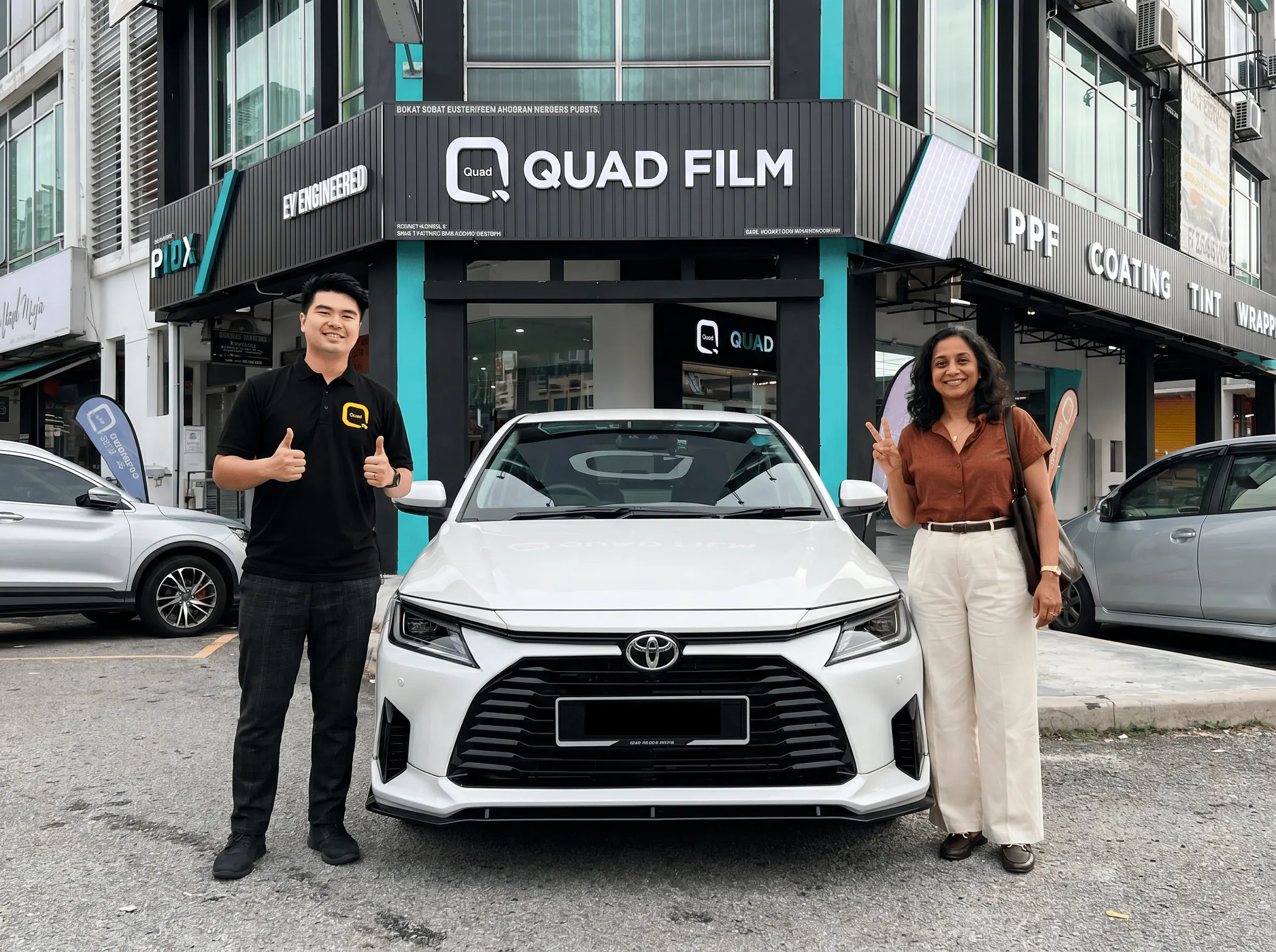Serahan Toyota Vios selepas pemasangan tinted QUAD Film