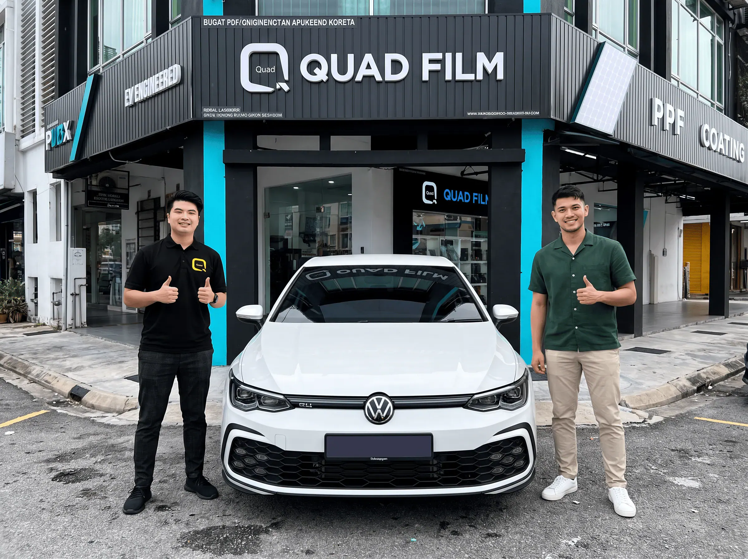 Serahan Volkswagen Golf selepas pemasangan tinted QUAD Film