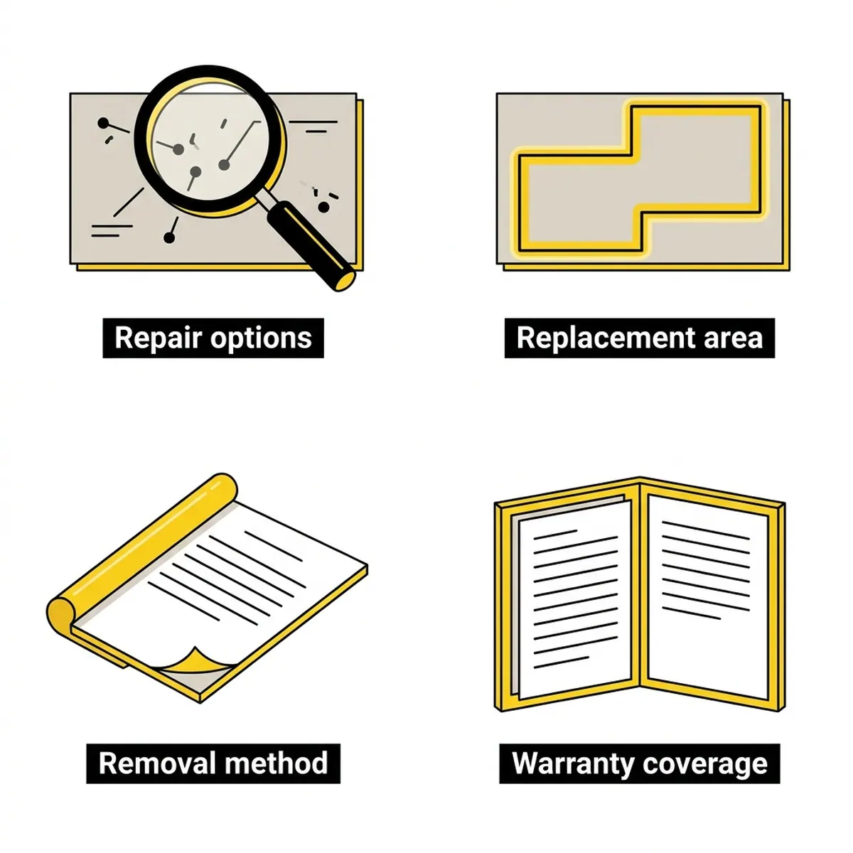 Four things to ask the installer before booking, covering repair of a damaged spot, how much film needs replacing, how the protection comes off and what the warranty covers.