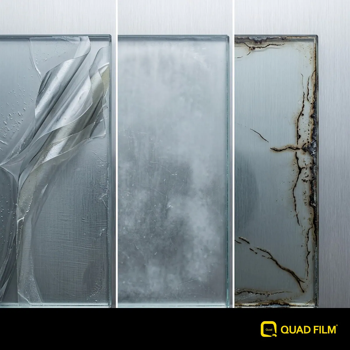 "Three signs of a bad multi-layer sputtered film install, delamination, hazing, oxidation."