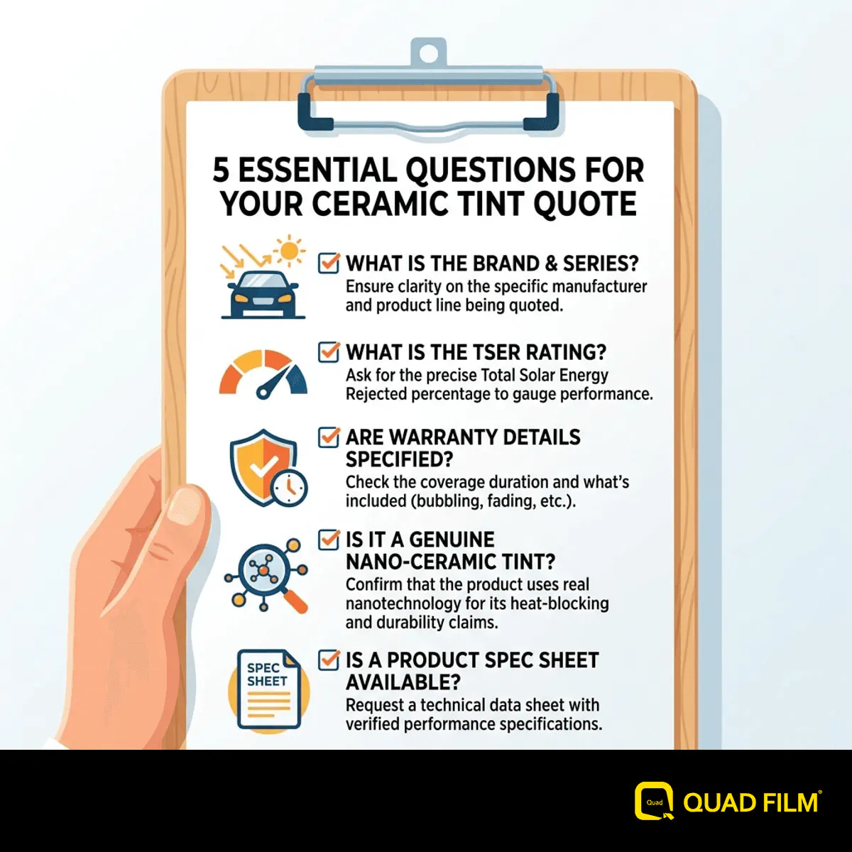 "Five questions to ask before accepting a ceramic tint quote in Malaysia."