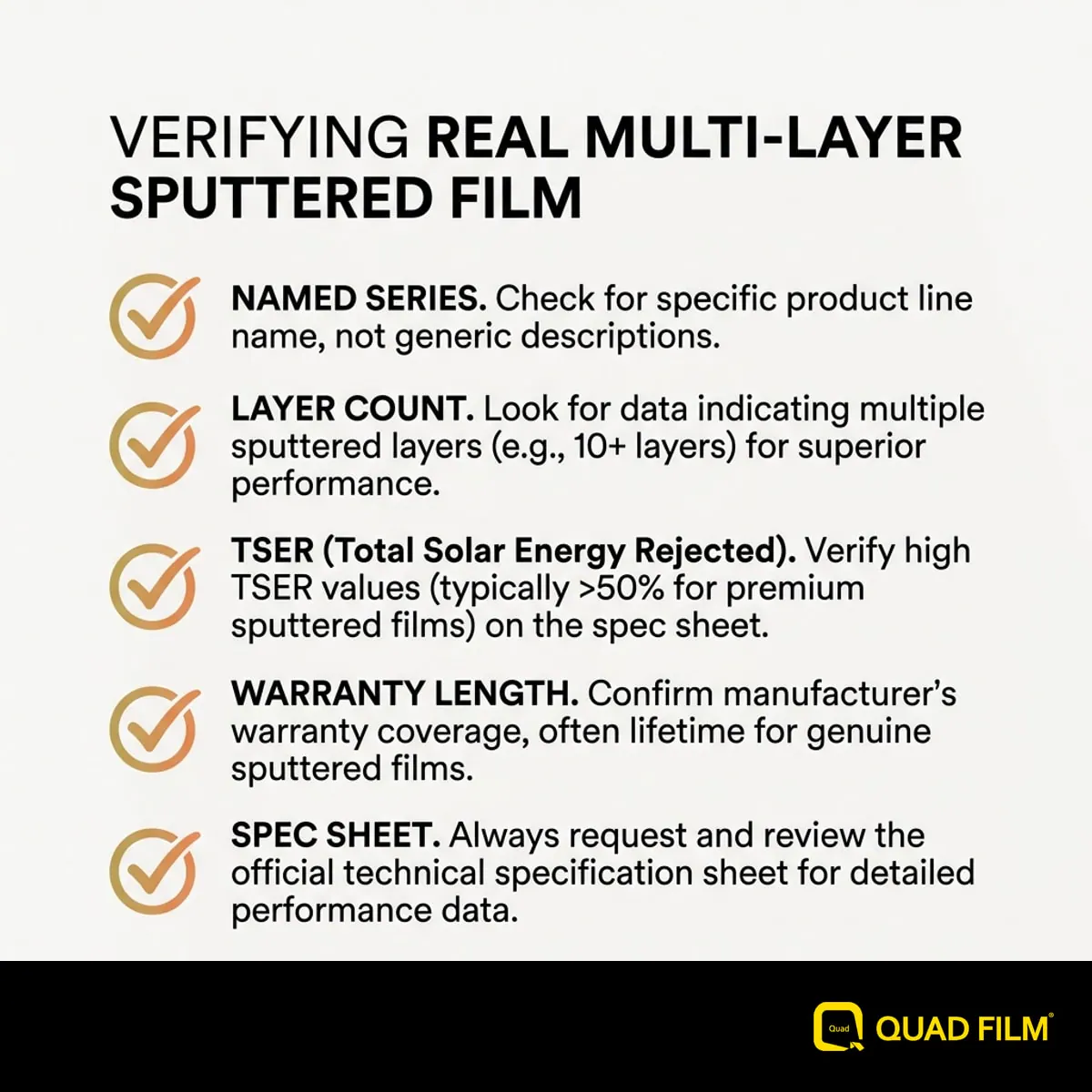 "How to verify you are buying genuine multi-layer sputtered tint."