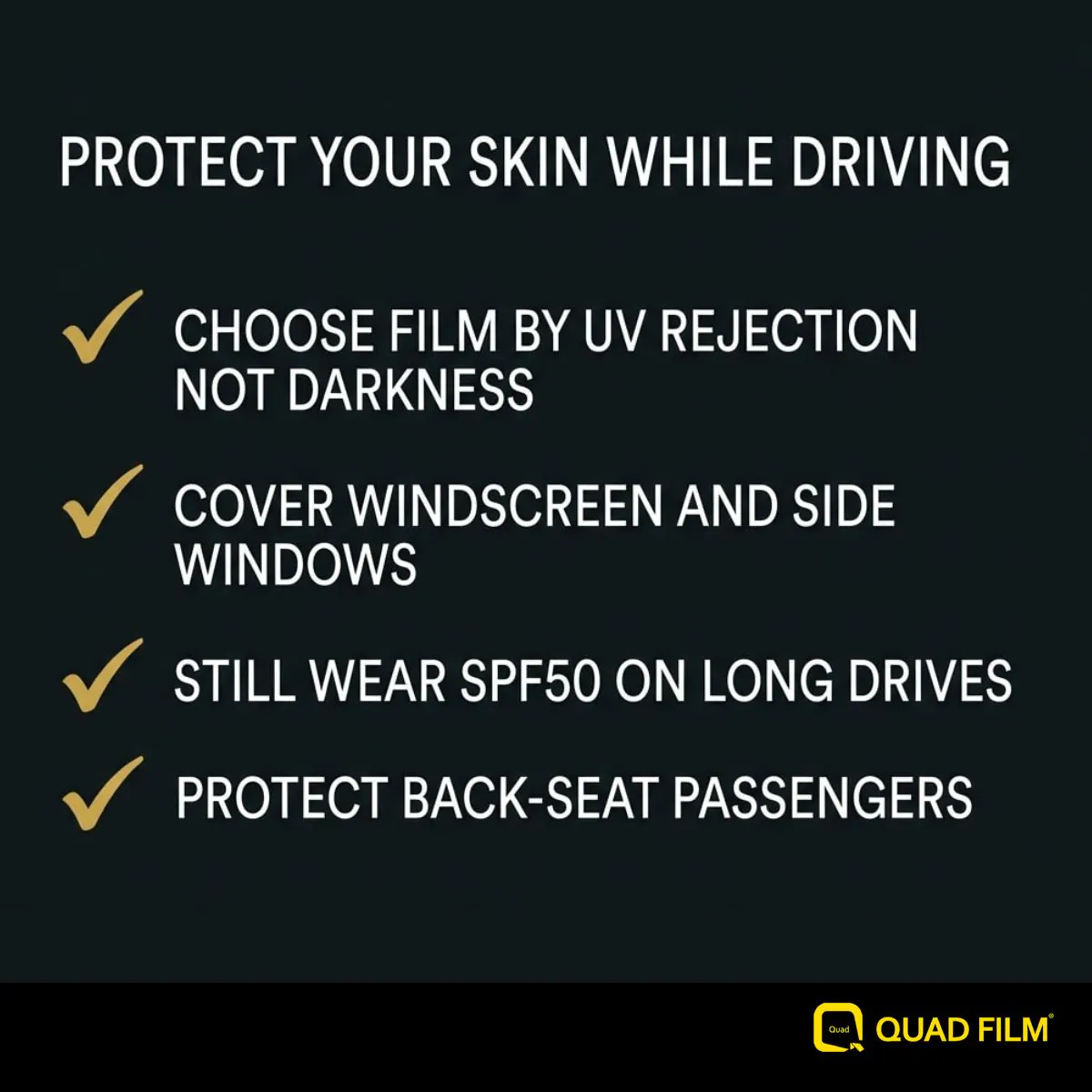 Checklist for protecting skin from UV while driving in Malaysia