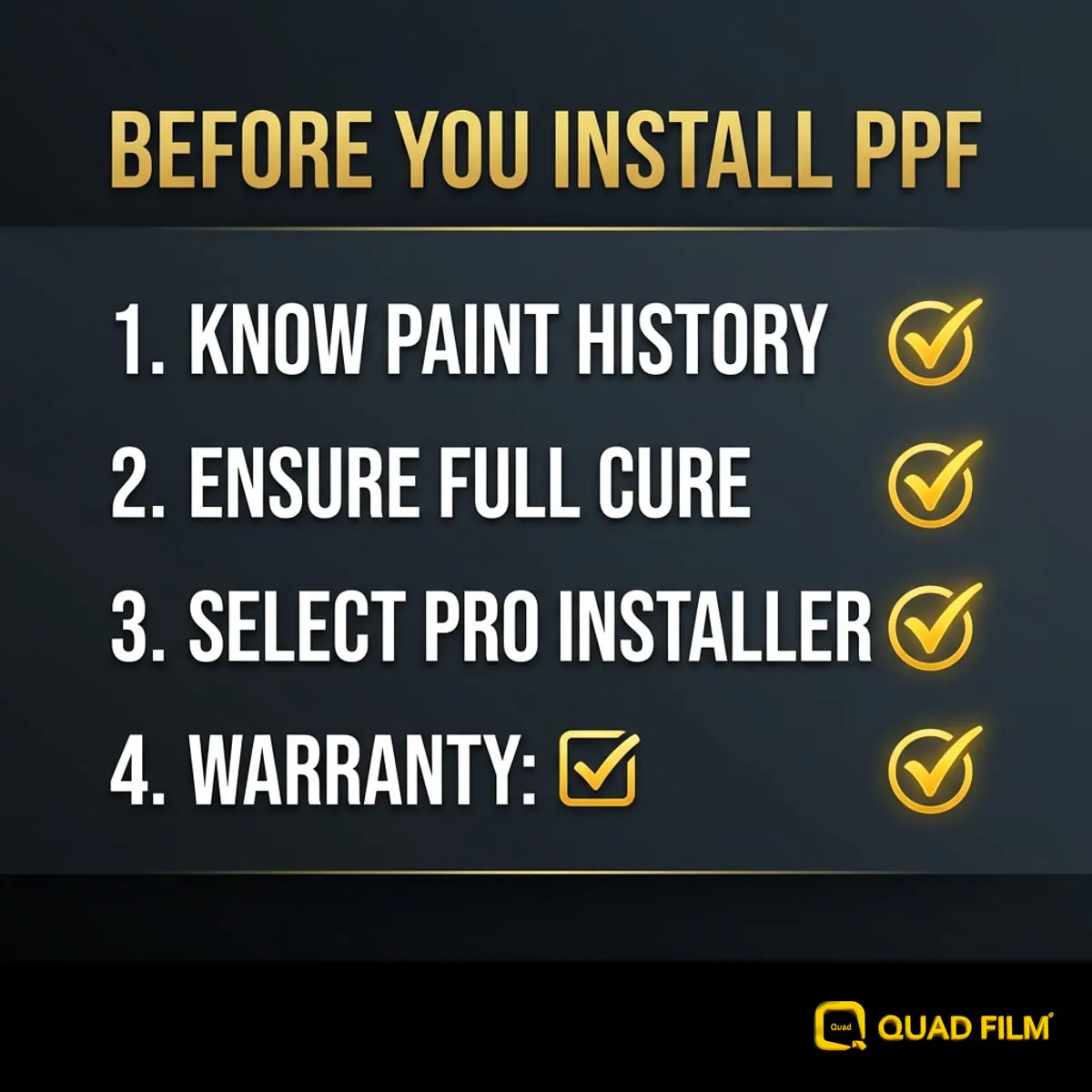 Checklist to protect your paint before installing PPF