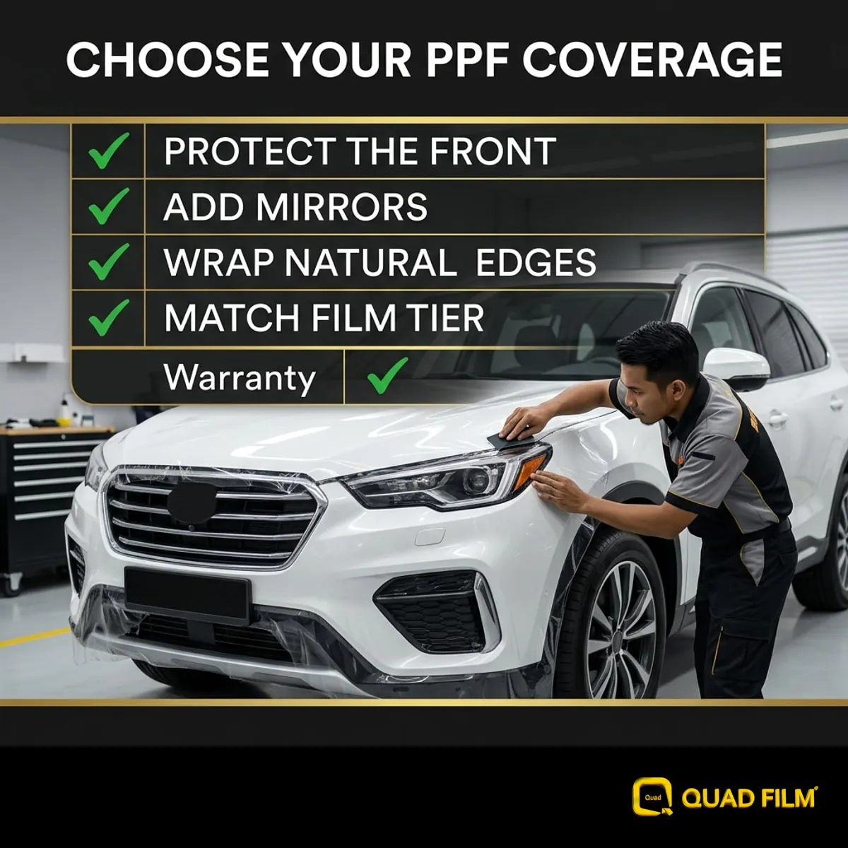 Checklist for choosing the right PPF coverage for your car