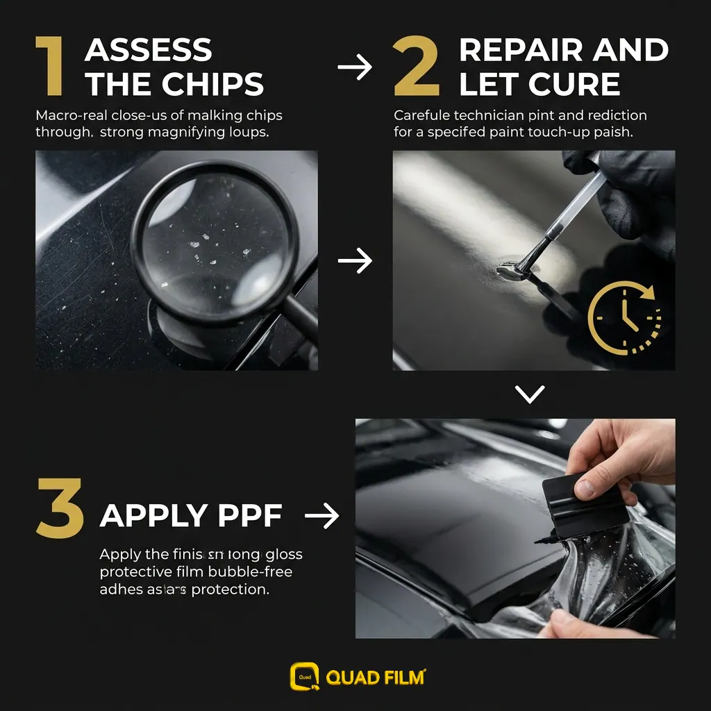 Three-step sequence of assessing, repairing then applying PPF