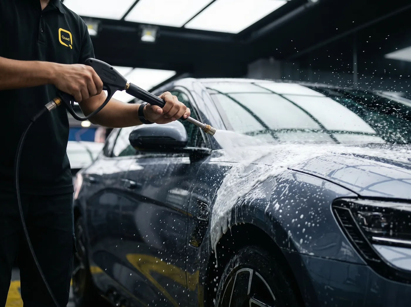 Cucian mendalam dan penyediaan permukaan semasa pemasangan PPF Quad Film pada BYD Seal