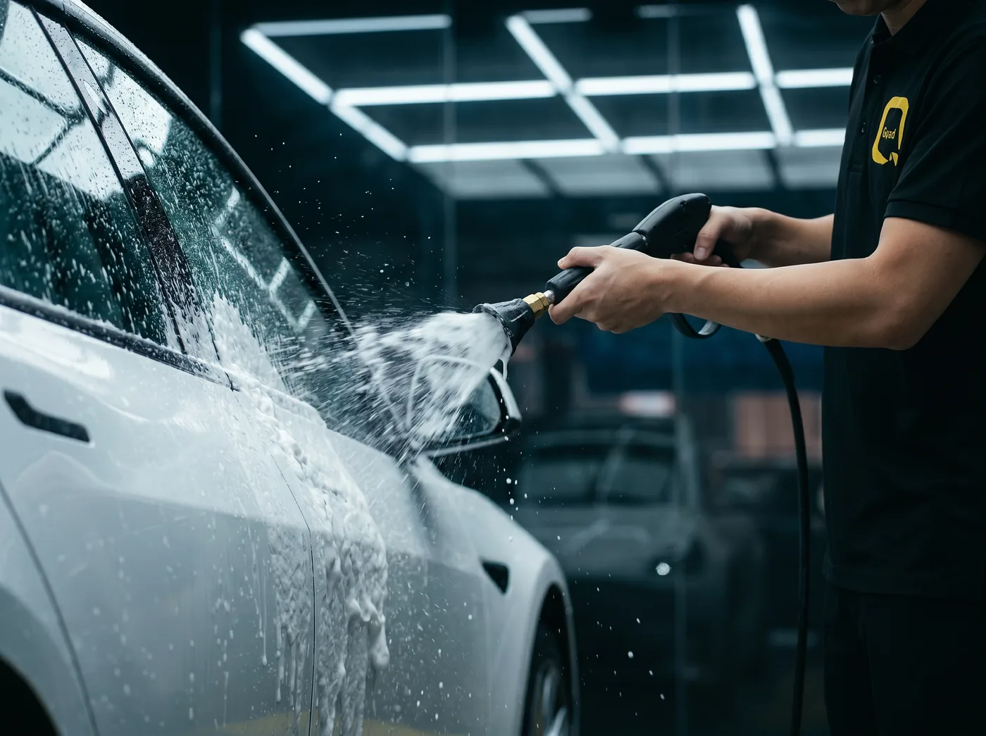 Cucian Mendalam & Persediaan Permukaan — pemasangan PPF Quad Film pada Tesla Model 3