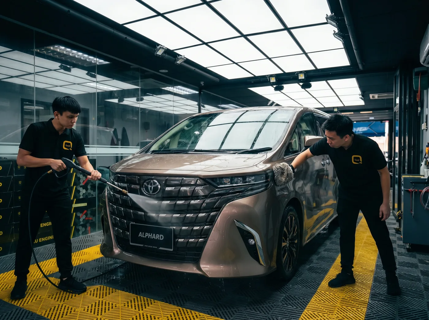 Cucian Mendalam & Persediaan Permukaan — pemasangan PPF Quad Film pada Toyota Alphard