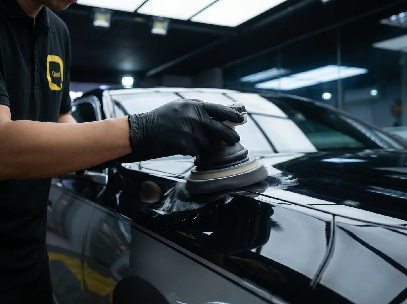 Pembetulan cat semasa pemasangan PPF Quad Film pada BMW 7 Series