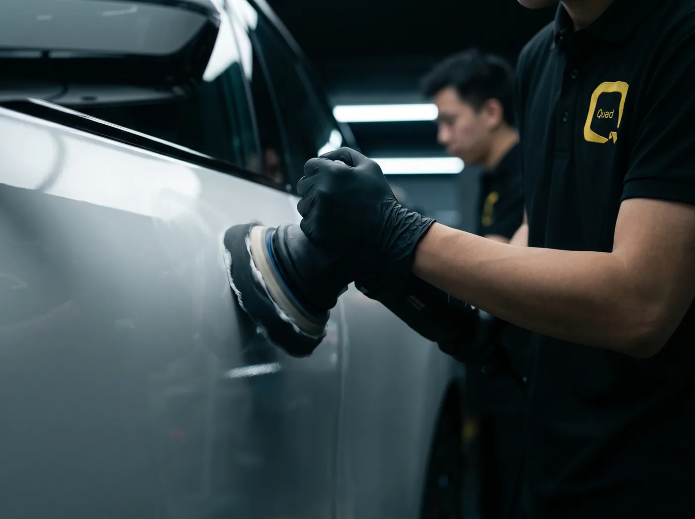 Pembetulan cat semasa pemasangan PPF Quad Film pada BMW iX