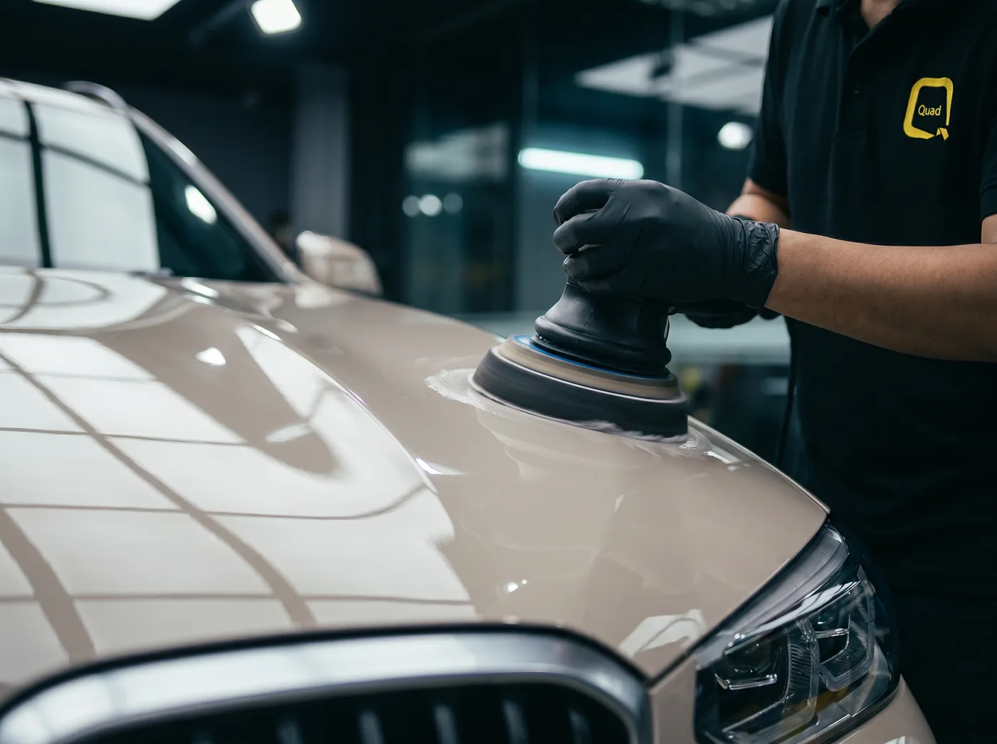 Pembetulan cat semasa pemasangan PPF Quad Film pada BMW X3