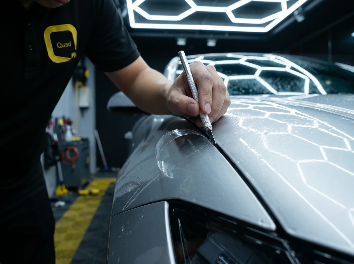 Potong manual mengikut bentuk tepat Ioniq 6 anda — pemasangan PPF Quad Film pada Hyundai Ioniq 6