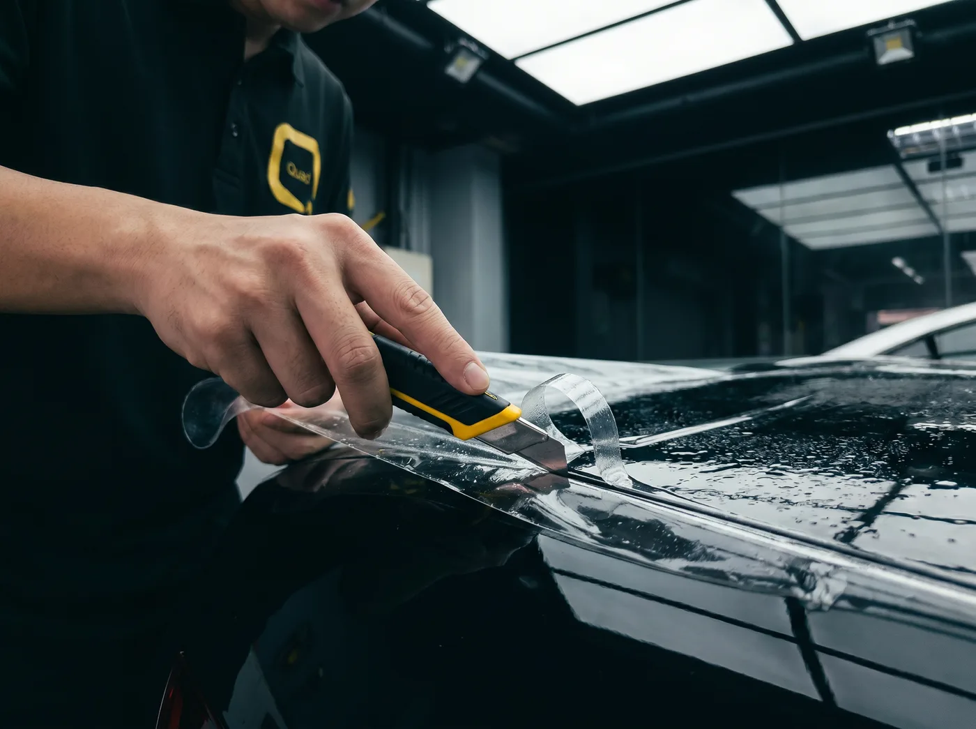 Potongan tangan mengikut bentuk tepat GLC — pemasangan PPF Quad Film pada Mercedes-Benz GLC