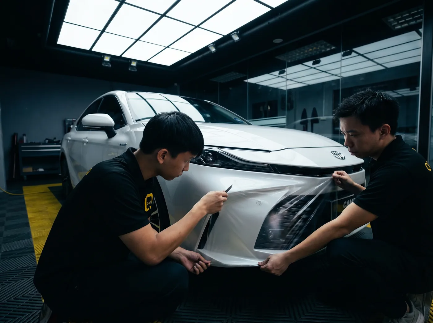Potongan Manual Mengikut Bentuk Tepat Camry Anda — Pemasangan PPF Quad Film pada Toyota Camry