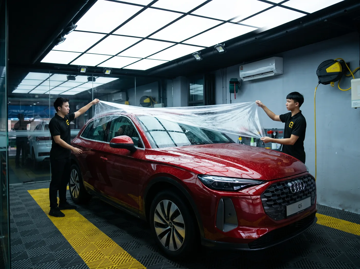 Penjajaran tepat — pemasangan PPF Quad Film pada Audi Q5