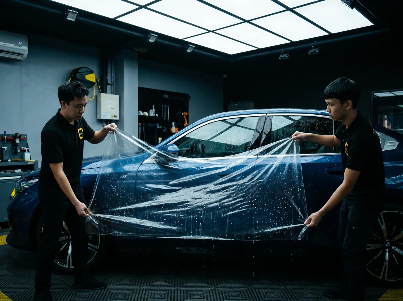 Penjajaran tepat — pemasangan PPF Quad Film pada BMW 5 Series