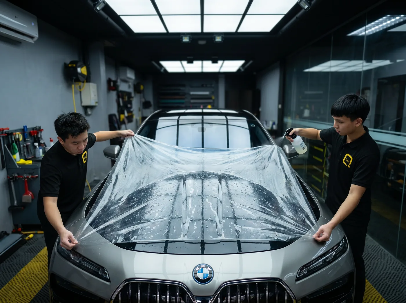 Penjajaran tepat — pemasangan PPF Quad Film pada BMW 7 Series
