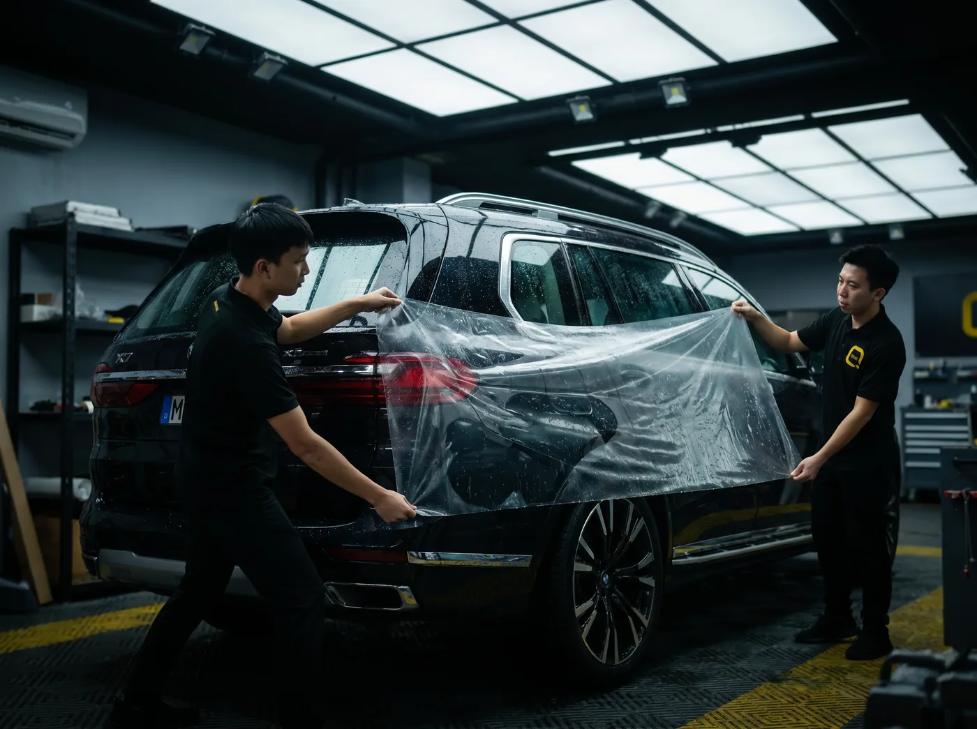 Penjajaran tepat — pemasangan PPF Quad Film pada BMW X7