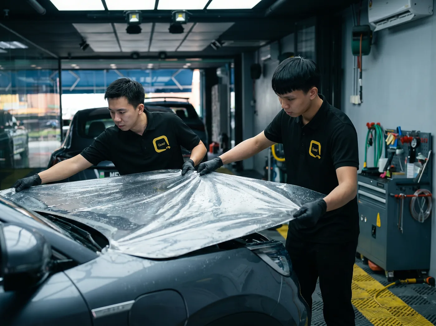Penjajaran tepat — pemasangan PPF Quad Film pada BYD Atto 3