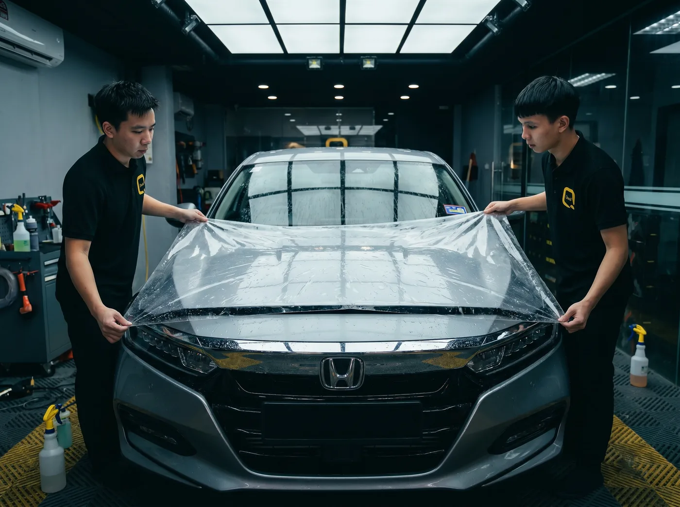 Penjajaran tepat — pemasangan PPF Quad Film pada Honda Accord