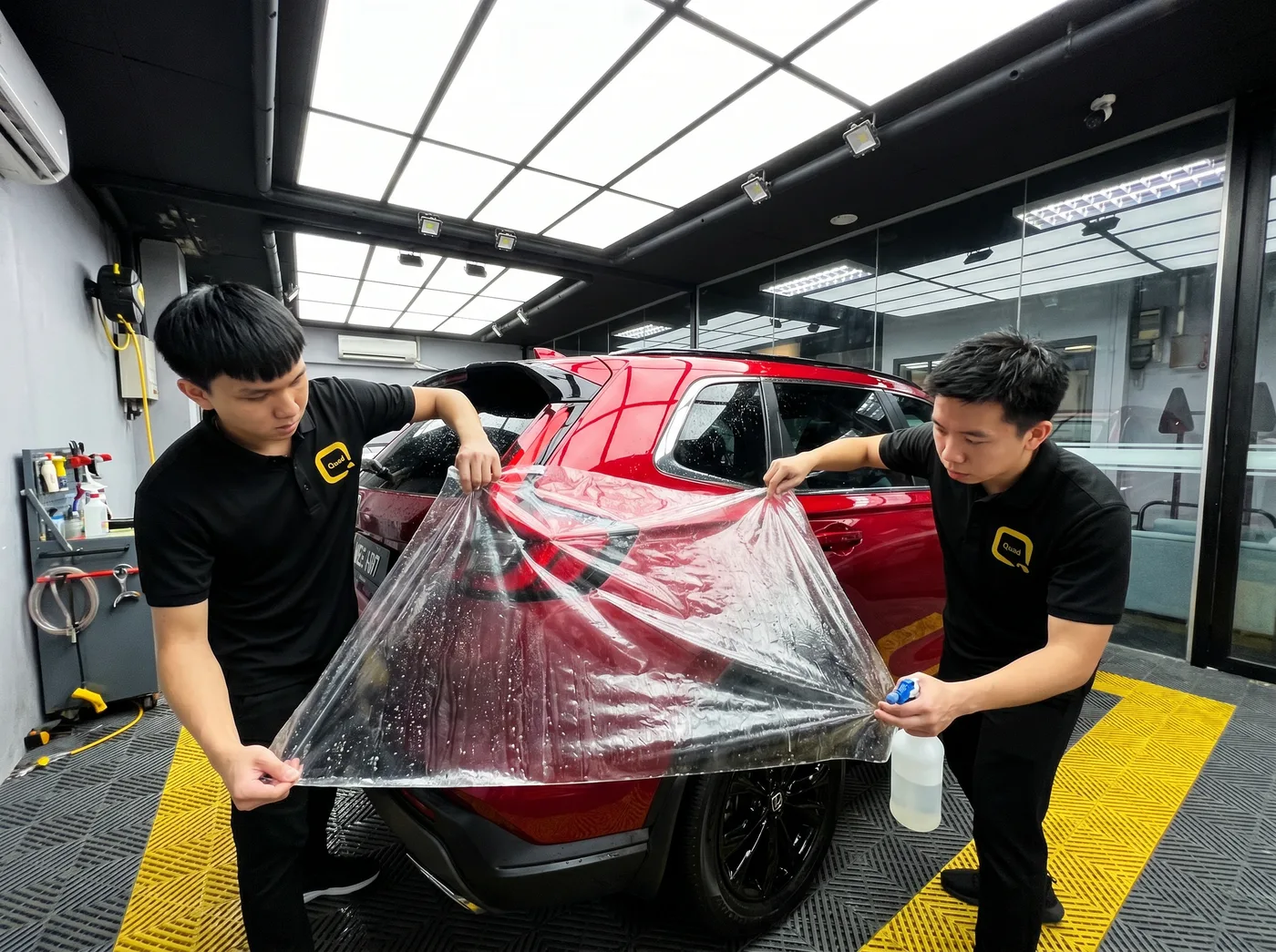 Penjajaran tepat — pemasangan PPF Quad Film pada Honda CR-V