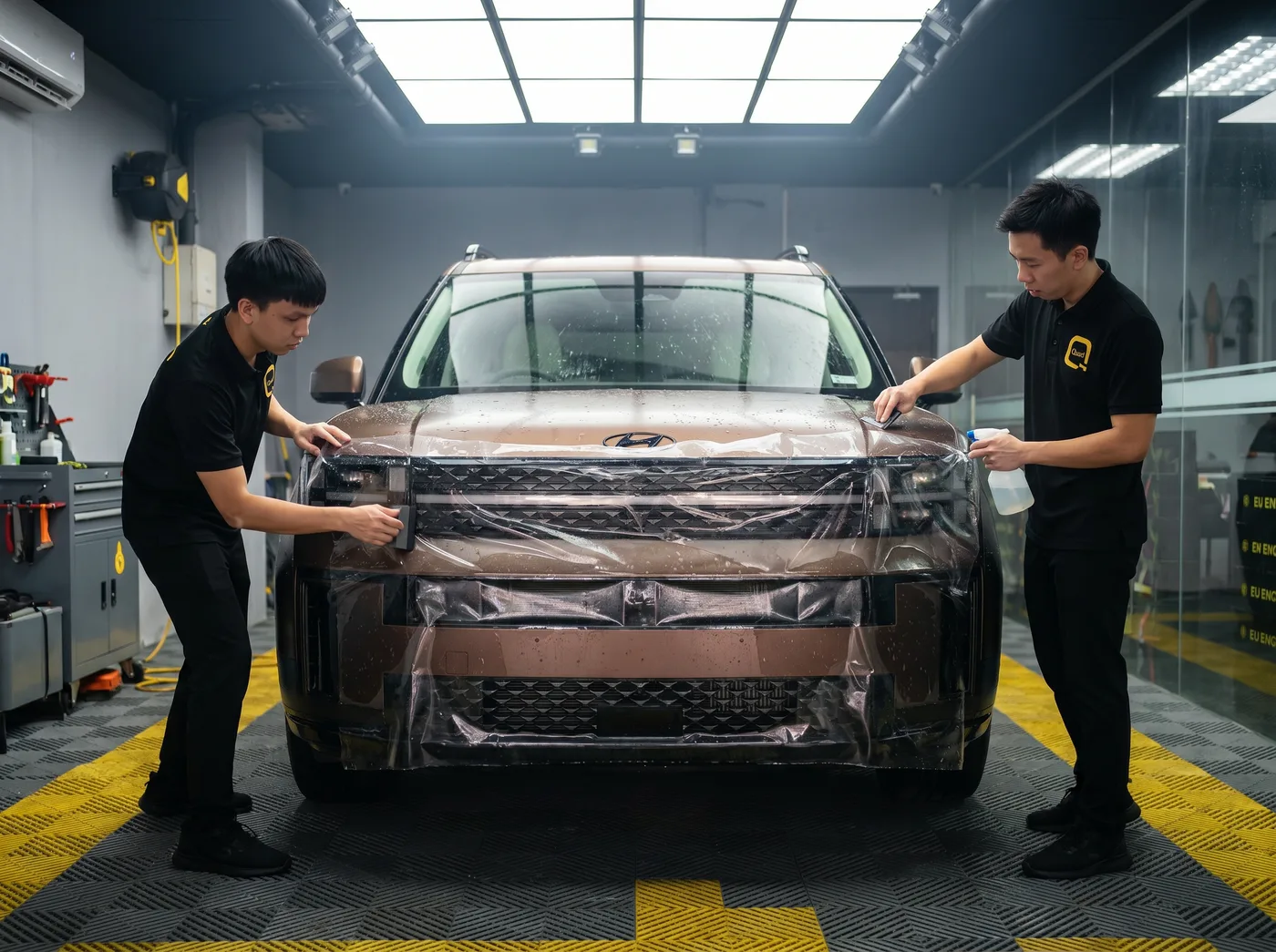 精准定位：Hyundai Santa Fe 的 Quad Film PPF 安装过程