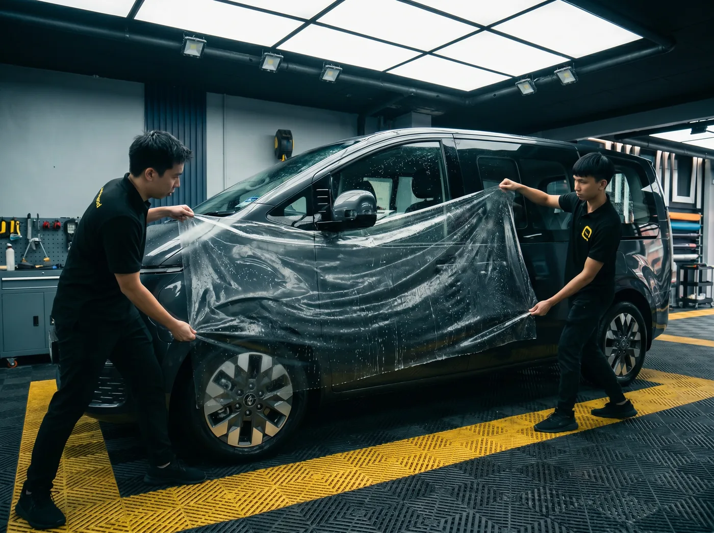 精准定位：Hyundai Staria 的 Quad Film PPF 安装过程