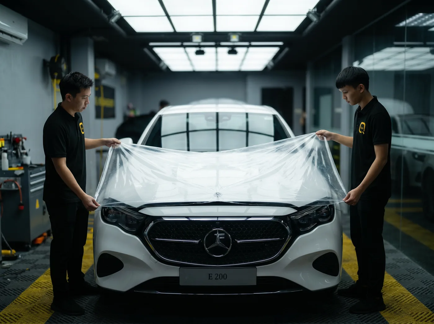 Penjajaran Tepat — pemasangan PPF Quad Film pada Mercedes-Benz E-Class
