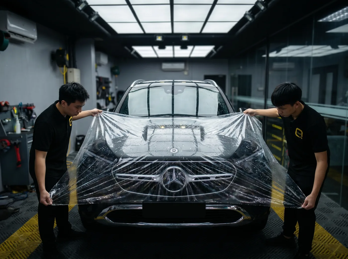 Penjajaran Tepat — pemasangan PPF Quad Film pada Mercedes-Benz GLC