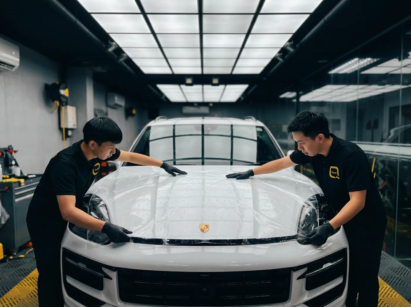 精确定位：为 Porsche Cayenne 安装 Quad Film PPF