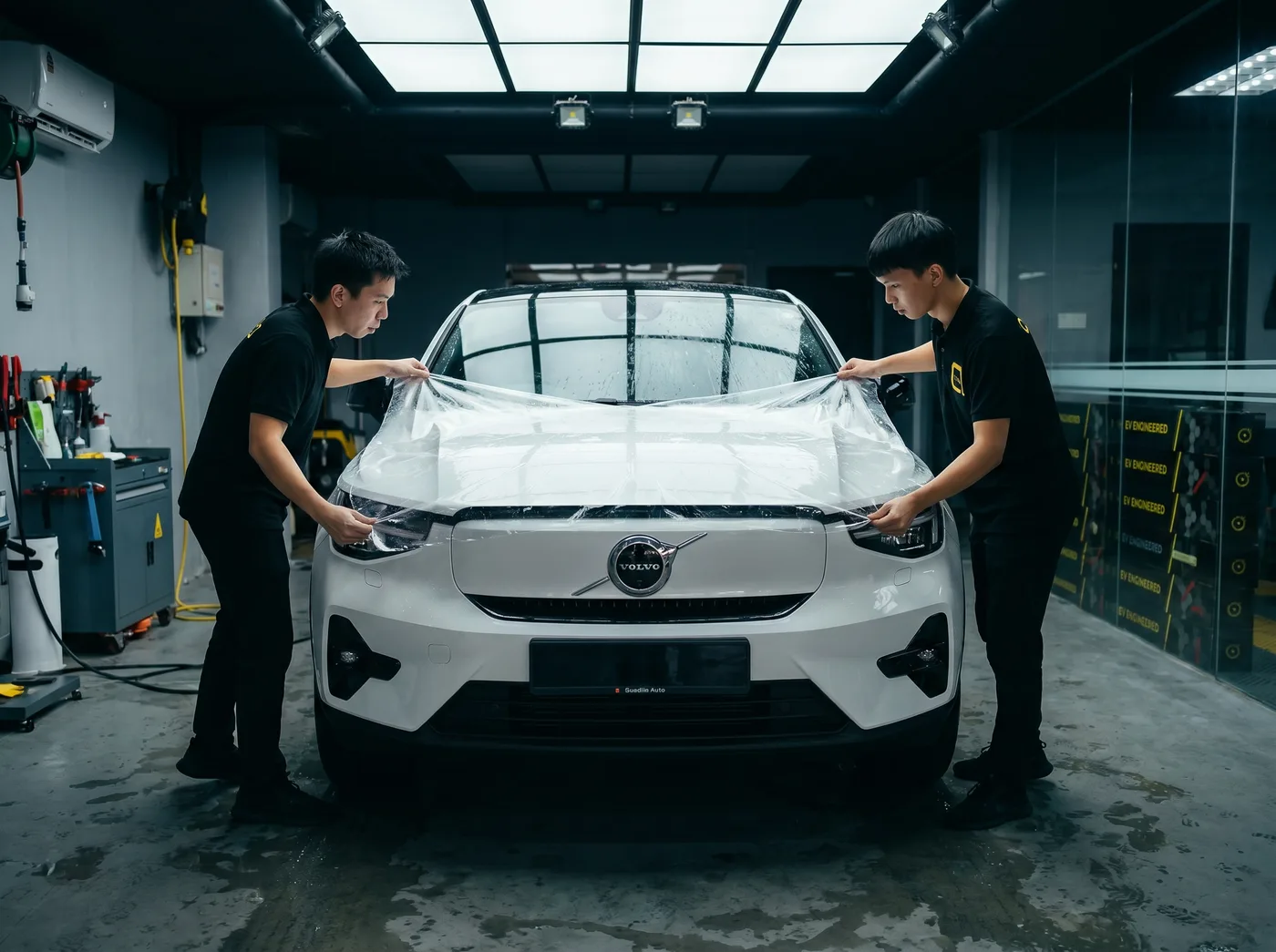 Penjajaran Tepat — Pemasangan PPF Quad Film pada Volvo C40 Recharge