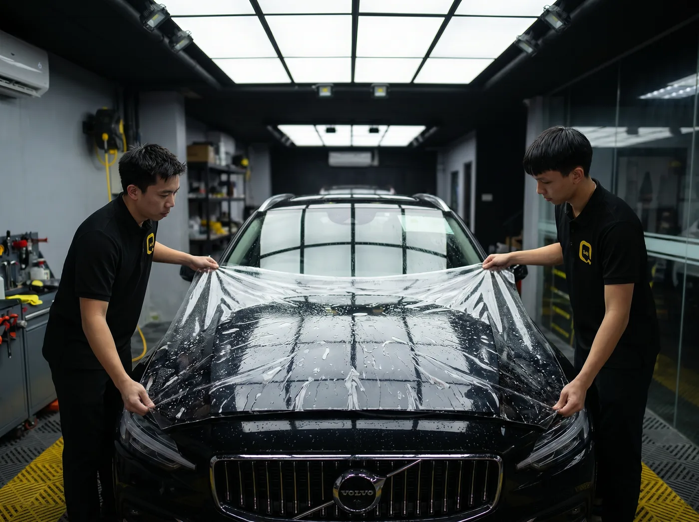 Penjajaran Tepat — Pemasangan PPF Quad Film pada Volvo V60